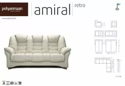 Pohjanmaan Amiral 3-istuttava Nahkasohva, Valitse Väri -Makuuhuone Myyntikauppa 2000058096 30 Pohjanmaan Amiral 3 istuttava 30