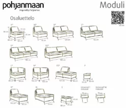 Moduli 3-istuttava 180 Cm, Eri Värejä. -Makuuhuone Myyntikauppa 2000060018 30 Moduli 3 istuttava 180 30 2