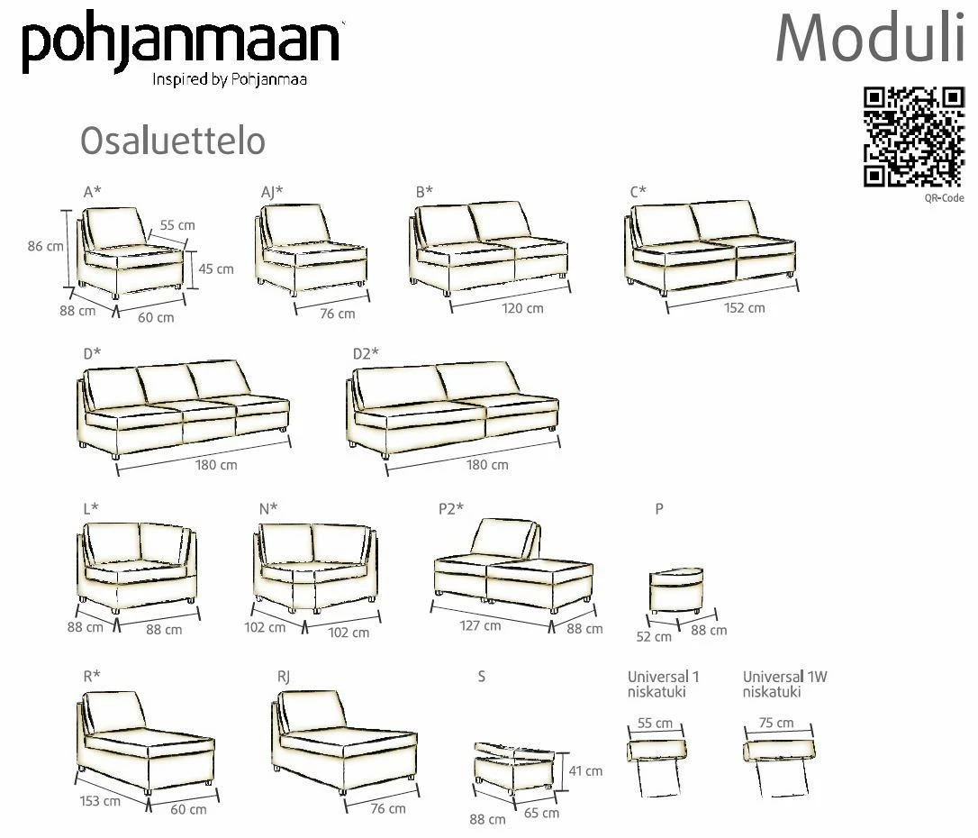Moduli I-Pehmustettu Käsinoja 19cm. 3 Moduli I-Pehmustettu Käsinoja 19cm. - Image 3