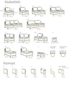 Moduli 3-istuttava Sohva, Rodeo-kangas, Valitse Väri. -Makuuhuone Myyntikauppa 2000062144 40 Moduli 3 istuttava sohva 40 2