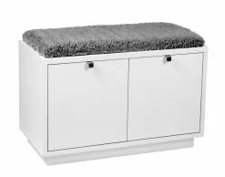 Rowico Confetti- Penkki Laatikoilla 70cm, Valkoinen/harmaa Talja