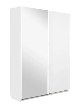 Stina Liukuovikomero 150x205cm, Valkoinen Ja Peiliovi