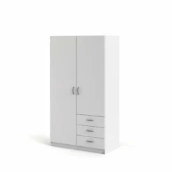 Focus Vaatekaappi Laatikoilla, Valkoinen