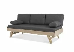 Notte Divaani Vuodesohva 200 Cm, Koivu, Harmaa Patjasarja